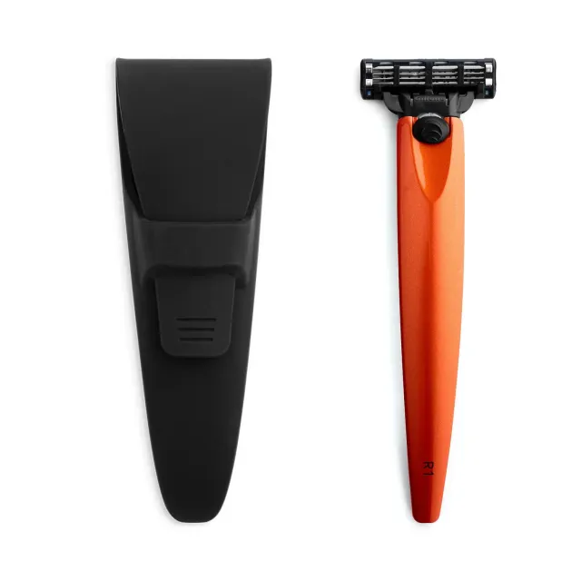 Bolin Webb R1 Burnt Orange rakhyvel med fodral Mach3
